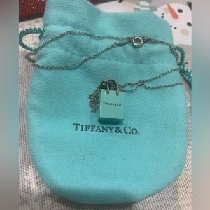 Tiffany rare, retired, vintage blue shopping bag charm